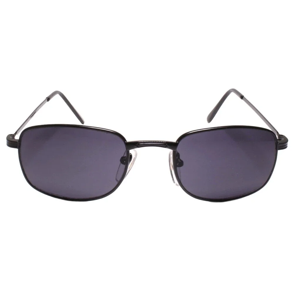 Classic Mens Stylish Rectangle Vintage Retro 80s 90s Sunglasses Black Frame
